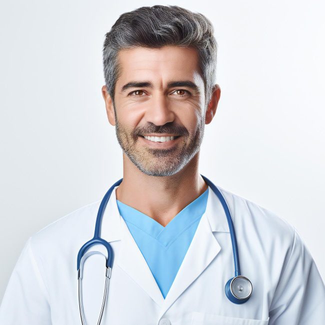 portrait smiling male doctor with stethoscope white background e1693956087410